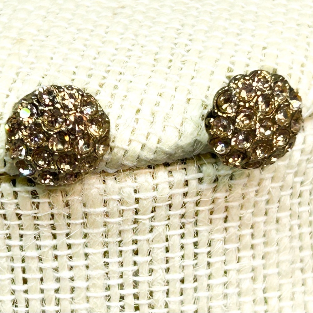 Goldtone Bling Circle Post Earrings
